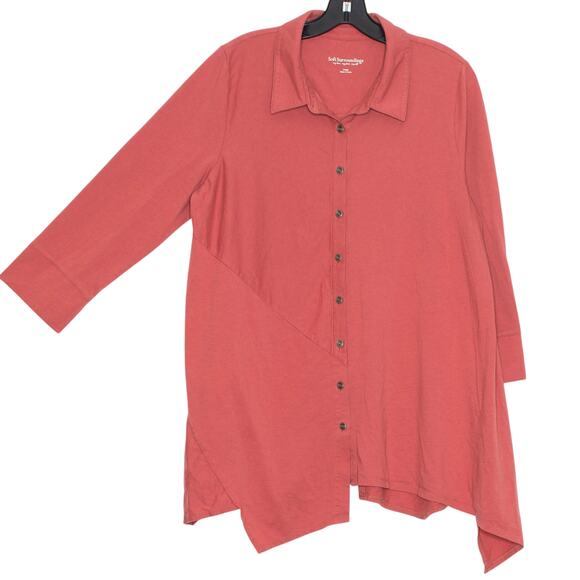 Soft Surroundings Tunic Top 3/4 Sleeve Y2K Minimalist Lagenlook Button Up Large - Picture 7 of 7